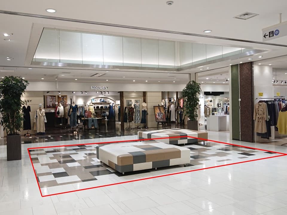 ファッション関係の雑貨や、アパレル商品の物販催事に適したコンパクトなイベントスペース2F POPUPスペース(マウジー前)