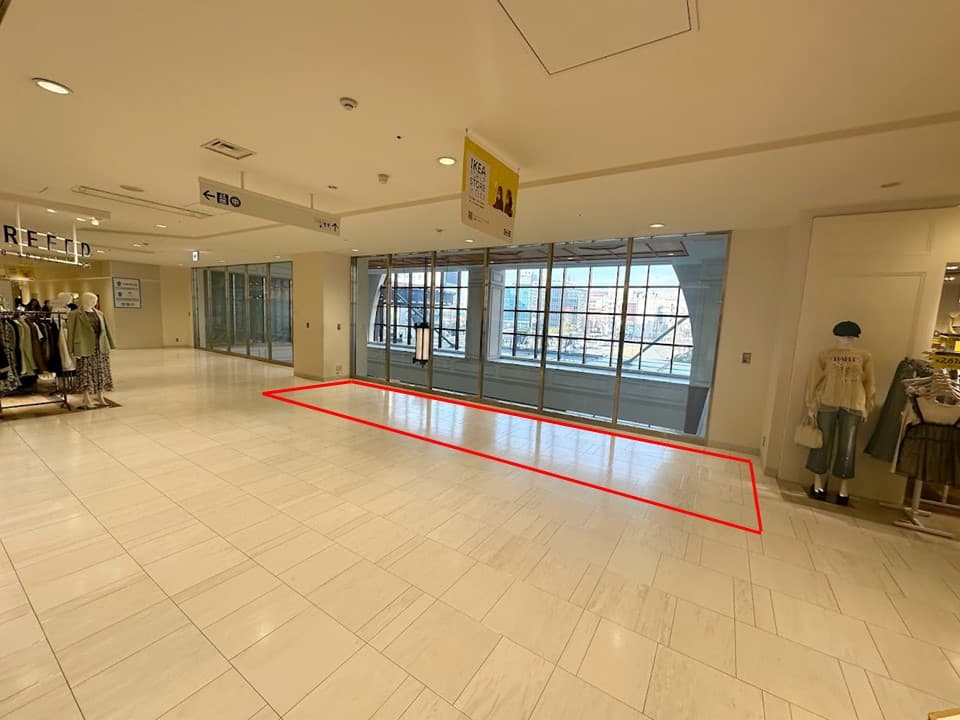 ファッション関係の雑貨や、アパレル商品の物販催事に適したコンパクトなイベントスペース2F POPUPスペース(共用部)