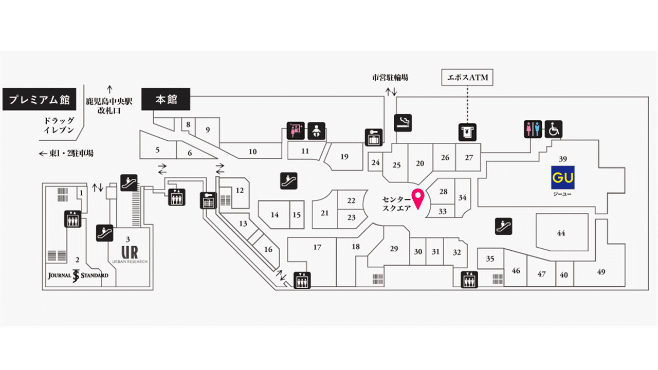 広々とした大型スペース。キャラクターやファッション関係の雑貨の催事に適した2F吹き抜けポップアップスペースの図面・フロアマップ