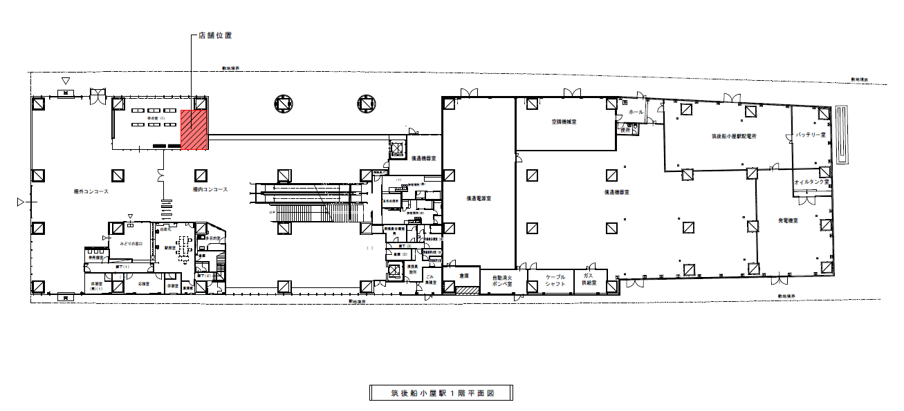 JR九州新幹線【筑後船小屋駅】構内施設の図面・フロアマップ