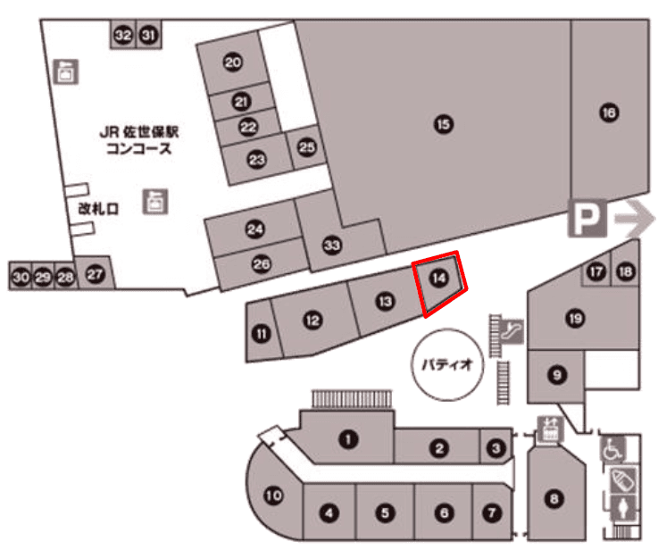 104区画(飲食、食物販、サービス募集区画)の図面・フロアマップ