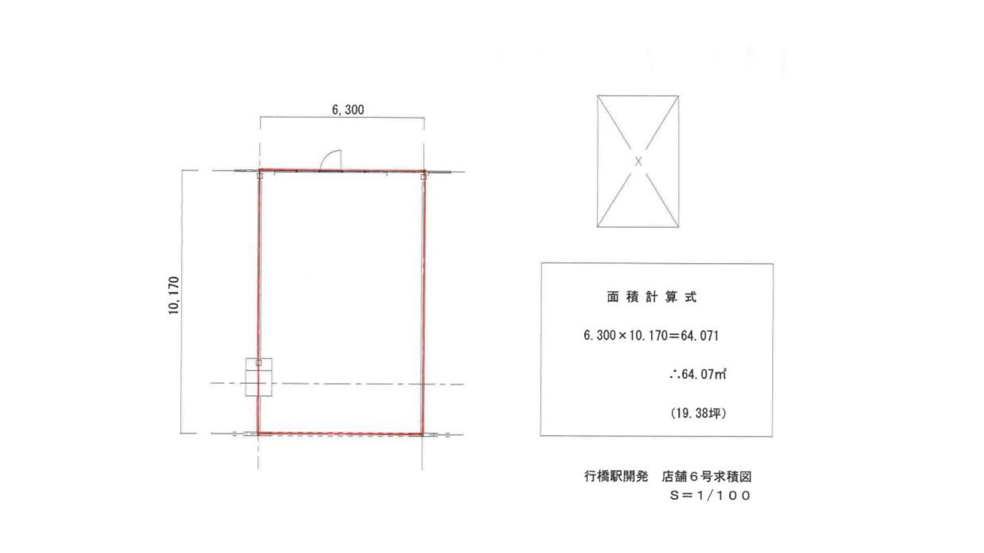 店舗6号区画(物販・サービス・事務所募集区画)の図面・フロアマップ