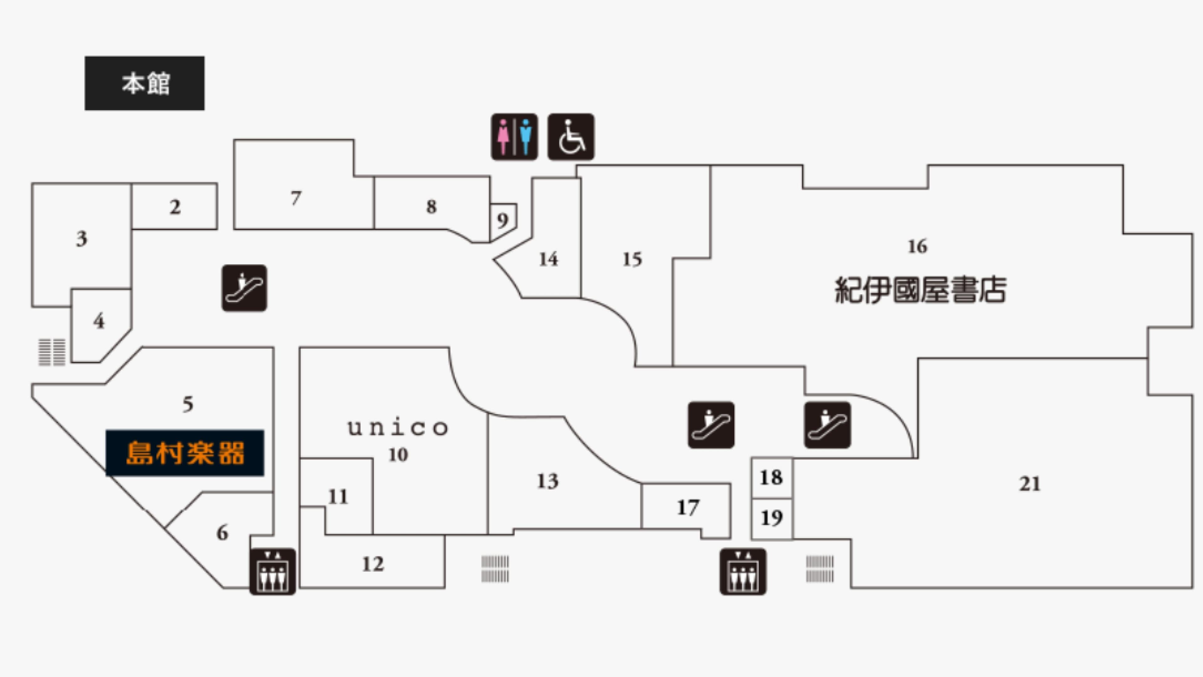 イベントやPRにもおすすめの4F中央駅側エスカレーター近くのポップアップスペースの図面・フロアマップ